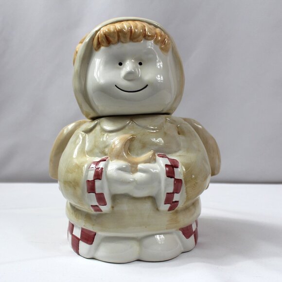 Design Pac Inc Vintage‎ Angel Cookie Jar Holding Crescent Moon - Picture 1 of 9